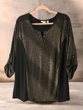 Kim Rogers Sequin Beaded Top Formal Extra Large